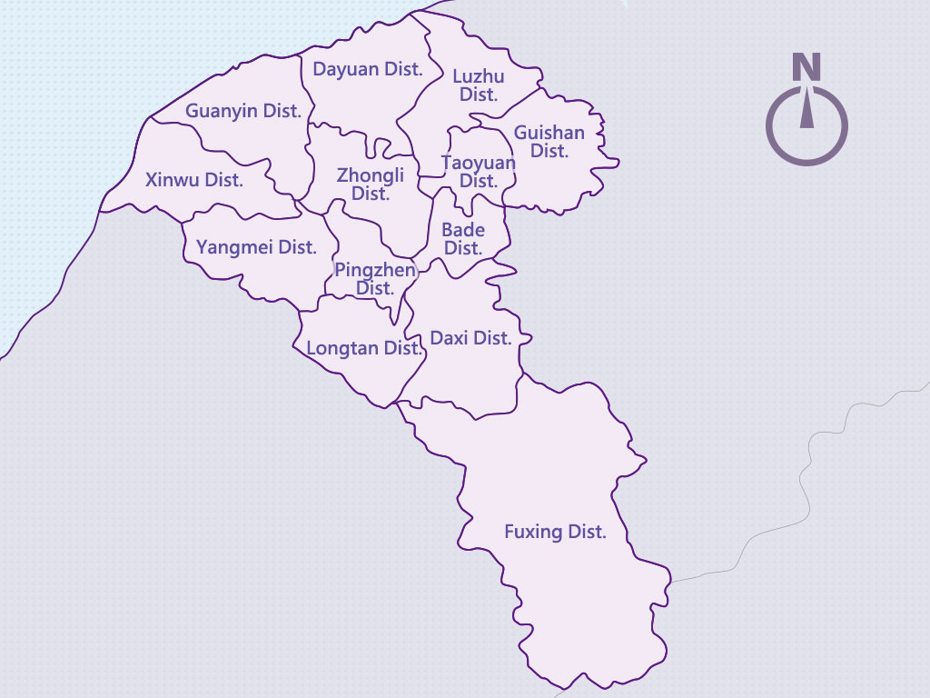 Taoyuan City Administrative Divisions Map