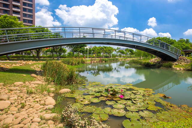 園内にある4つの生態池の水源はすべて桃園大圳第一支圳と1-12号池で
