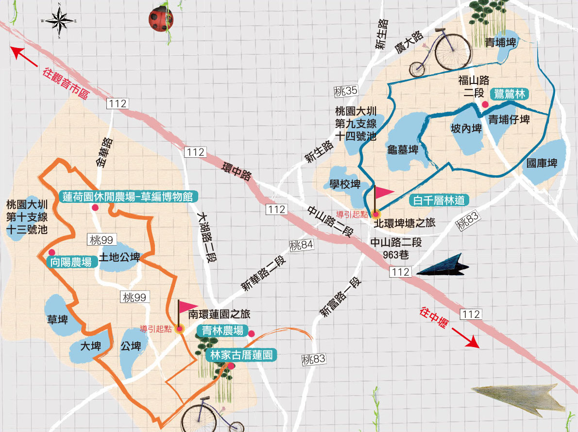 觀音南北環自行車道路線圖
