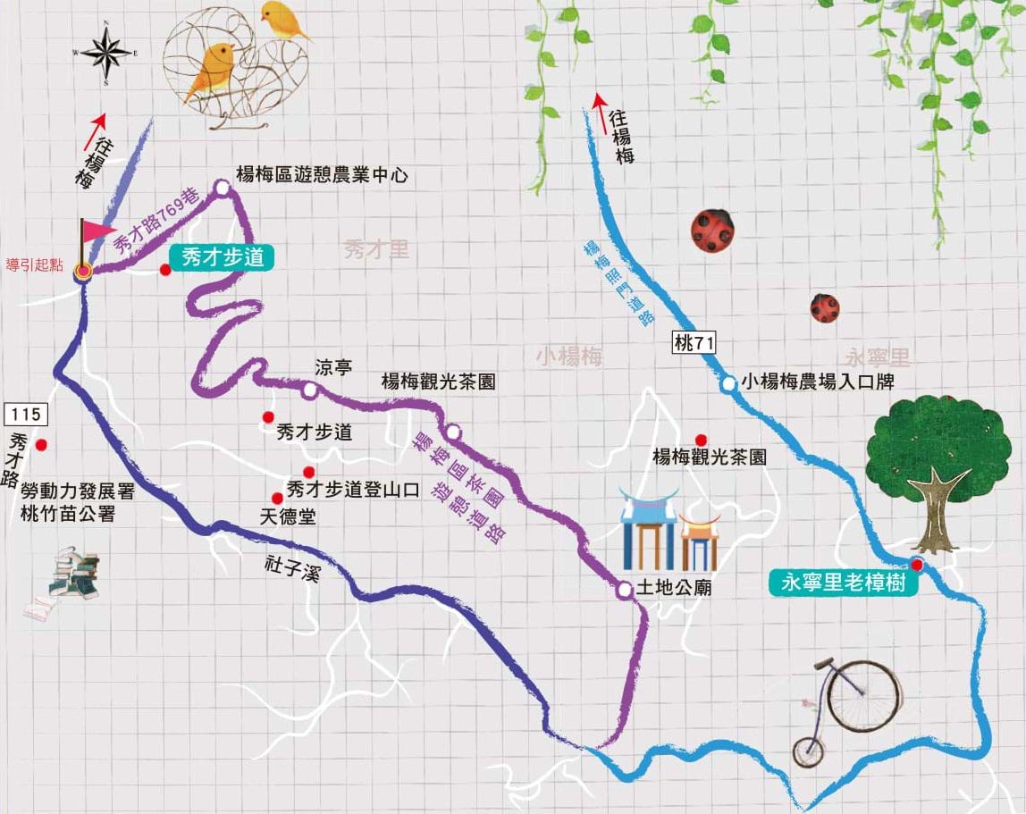 楊梅秀才自行車道路線圖