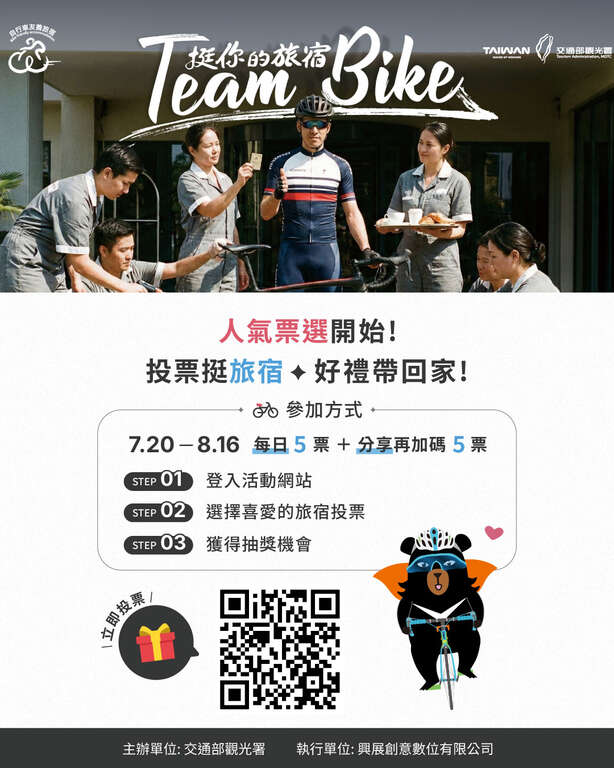 【2026 自行車友善旅宿人氣票選暨抽獎活動】