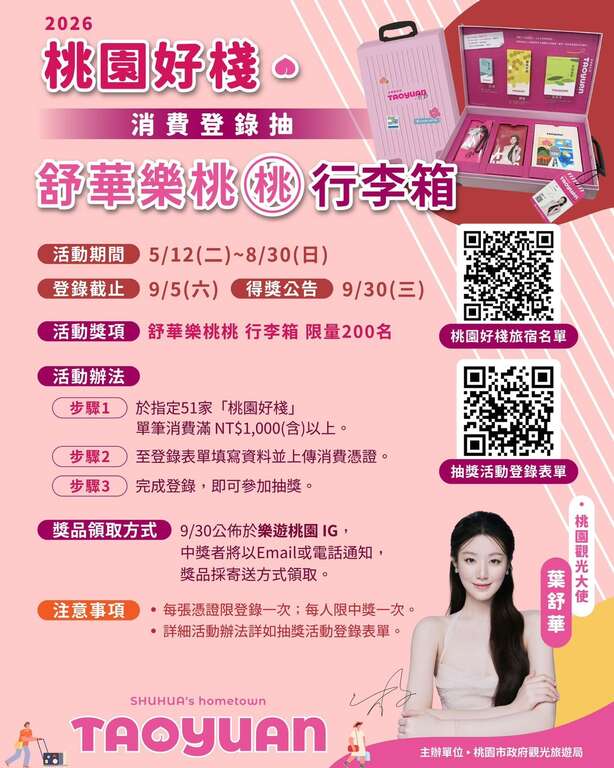 桃園好棧💖抽舒華樂桃桃行李箱